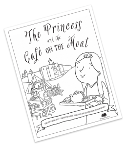 the-princess-and-the-cafe-on-the-moat_coloring-page