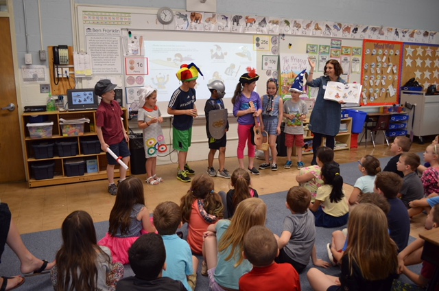Whirlwind Visit to Grades K-4 at Benjamin Franklin Classical Charter School by Margie Markarian